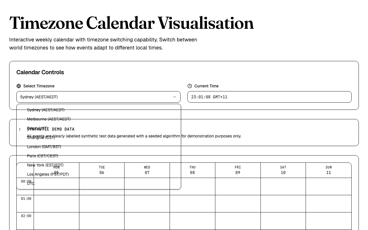Timezone Selector